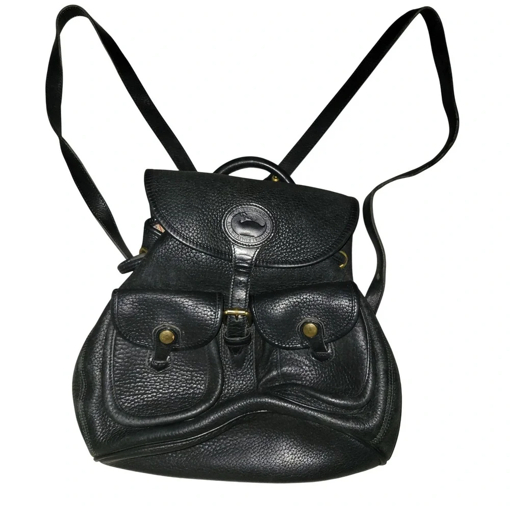 Dooney Bourke all weather vintage 80s Leather Backpack‎ Classic Duck Logo USA